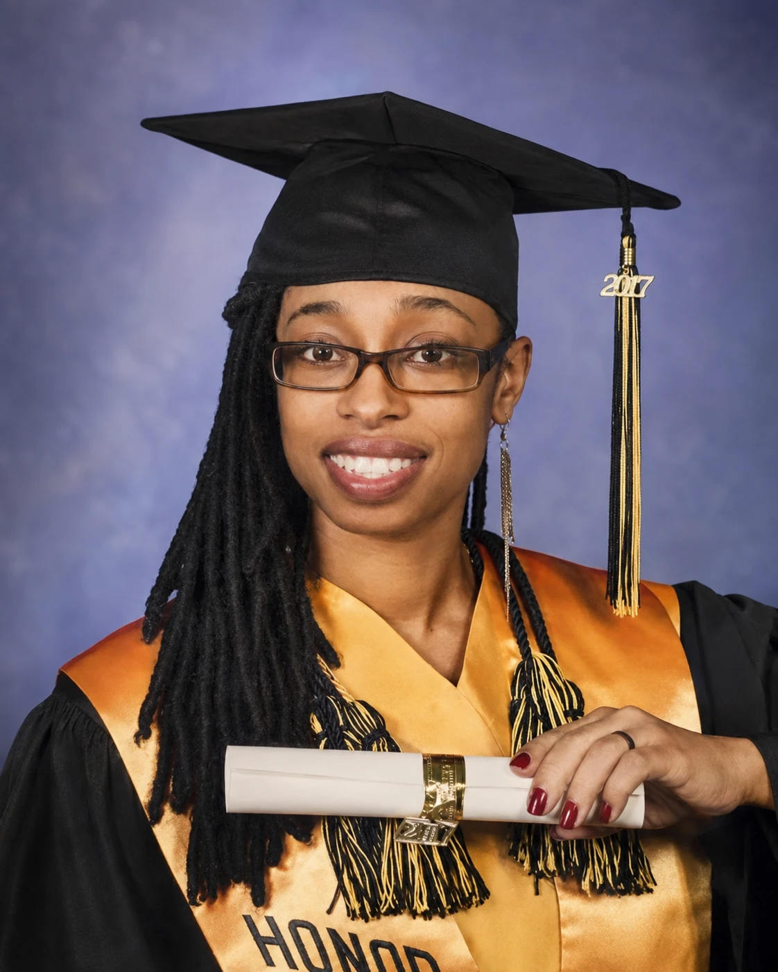 LaToya Terry in graduation regalia